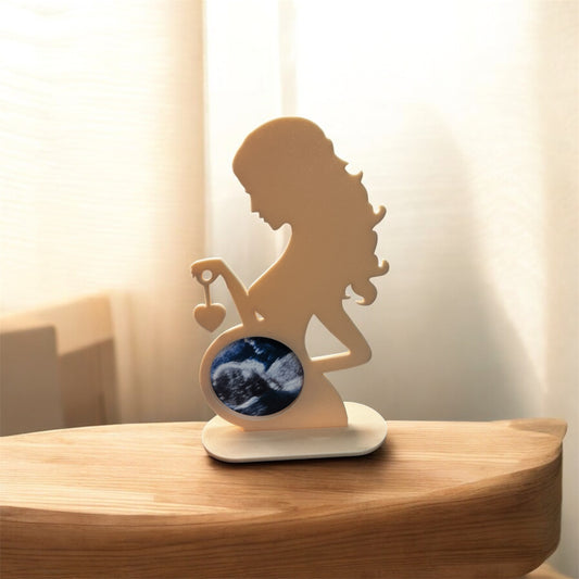 Aufsteller für Ultraschallbild – Silhouette mit Platz für Ultraschallfoto, Frontansicht