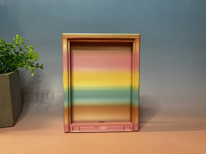 Lithophan-Lichtbild im bunten Regenbogenrahmen – einzigartiges Fotogeschenk